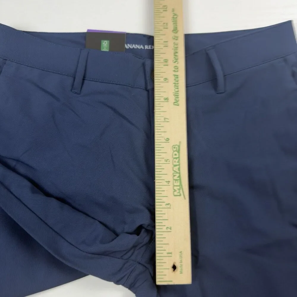 NWT Banana Republic Flat Front Pant Performance Mens 30x28 Blue 100%Polyester